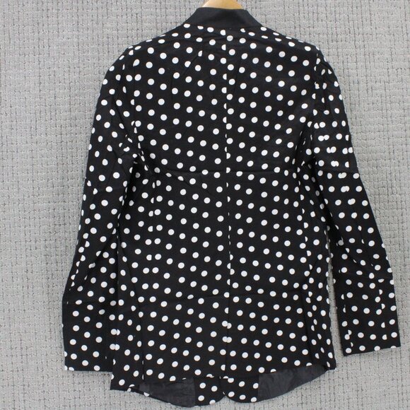 TOV Holy Jacket Womens Size 40 Black Polka Dot Long Sleeve Open Front Polyester - Picture 6 of 9